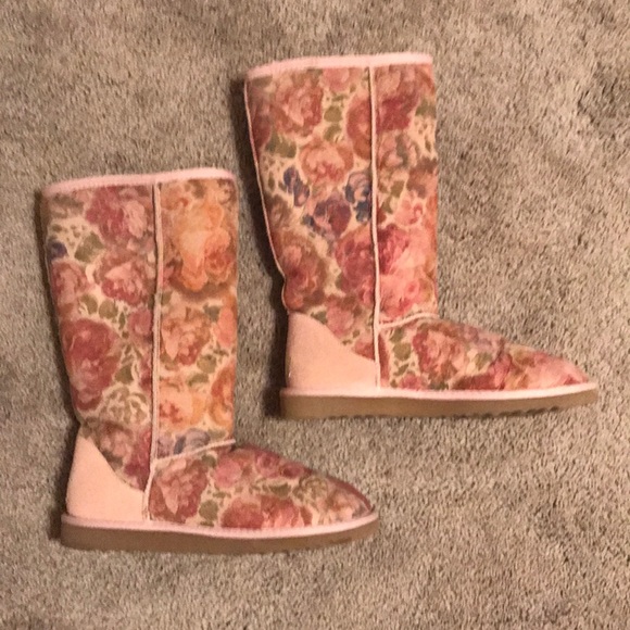 UGG Shoes - Pink Floral Uggs.